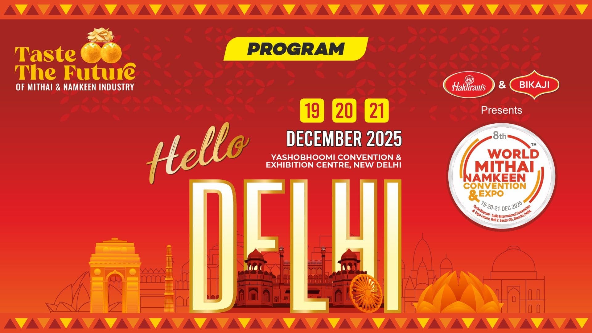 WMNC 2025 programme: Taste the Future — Hello Delhi, 19–21 December 2025, Yashobhoomi